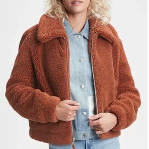 GAP Brown Sherpa Full Zip Jacket Size XS